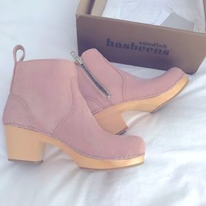 Swedish Hasbeens -Zip It Up Emy Clog Boot Bootie NWOT size 38/7.5
